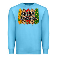 Ocean Blue merry christmas brushstrokes Premium Sweatshirt - MaliasSmallBusiness