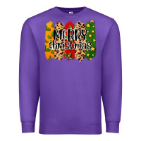 Purple merry christmas brushstrokes Premium Sweatshirt - MaliasSmallBusiness