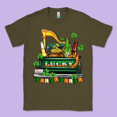 Lucky Truck With Flags And Beers Classic Tee Designed By Adodesignshop