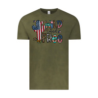 Vintage Olive wild and free Vintage Tee - CowhideDigitalArt