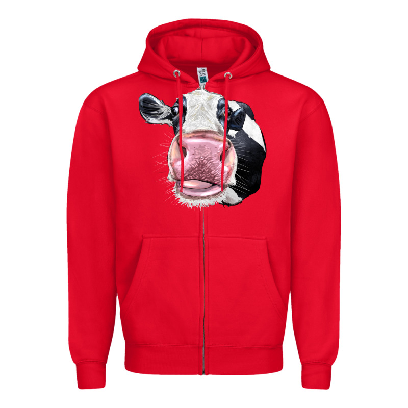 Cute Holstein Face Zipper Hoodie by LillyAllenDesigns | Teevron
