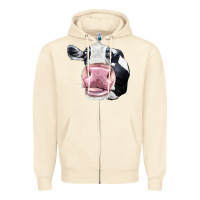 Sandshell Cute Holstein Face Zipper Hoodie - LillyAllenDesigns