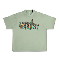 Oil Green you are worthy cross Urban Heavy Tee - BarkalooDesign