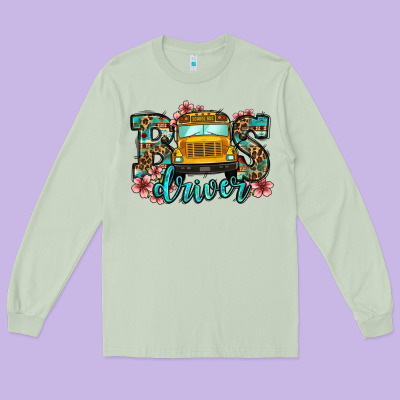 School Bus Driver Long Sleeve Tee Designed By Jasminsmagicworld