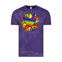 Cloud Purple lgbtq color heart and sunflower Vintage Tee - HRA Design Shop