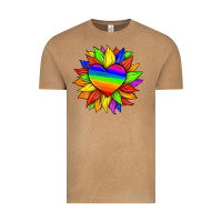 Vintage Camel lgbtq color heart and sunflower Vintage Tee - HRA Design Shop