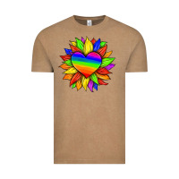 Lgbtq Color Heart And Sunflower Vintage Tee | Teevron