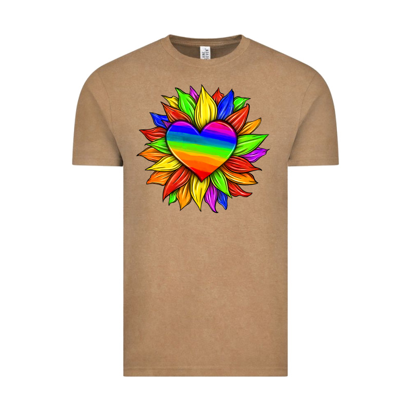 Lgbtq Color Heart And Sunflower Vintage Tee by HRA Design Shop | Teevron