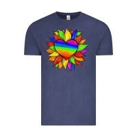 Vintage Denim lgbtq color heart and sunflower Vintage Tee - HRA Design Shop