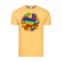 Vintage Mustard lgbtq color heart and sunflower Vintage Tee - HRA Design Shop