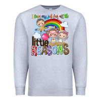 Heather Grey i love my job for all the little reasons Premium Sweatshirt - NancyCooperArtShop