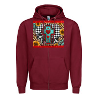 Burgundy Christmas cross Zipper Hoodie - Jasminsmagicworld