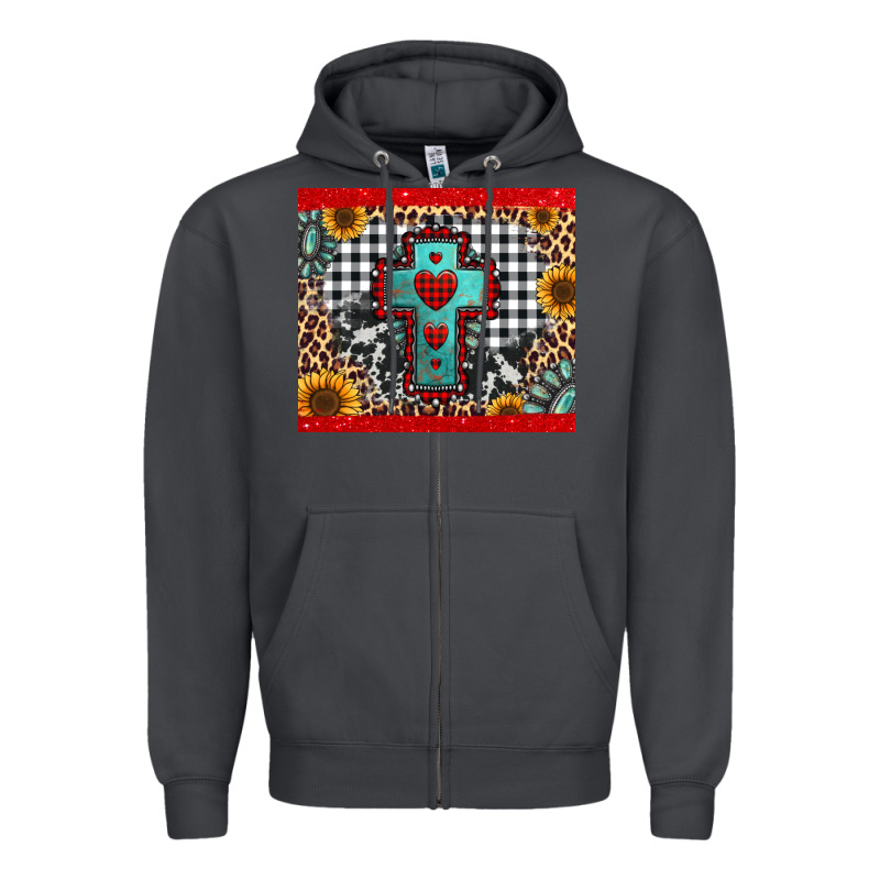 Christmas Cross Zipper Hoodie by Jasminsmagicworld | Teevron