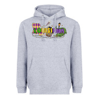 Heather Grey louisiana mardi gras Heavyweight Hoodie - MaliasSmallBusiness