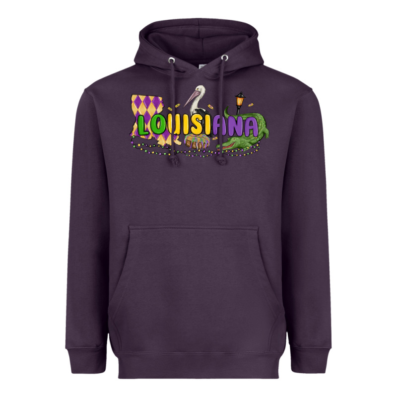 Louisiana Mardi Gras Heavyweight Hoodie by MaliasSmallBusiness | Teevron