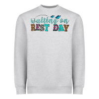 Heather Grey waiting on rest day Heavyweight Sweatshirt - HRA Design Shop