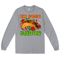 Heather Grey un poco sabor with taco and pepper Long Sleeve Tee - AdoDesignShop
