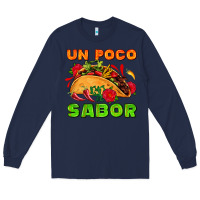 Navy un poco sabor with taco and pepper Long Sleeve Tee - AdoDesignShop