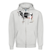 Dove Grey Holstein Dairy Cow Zipper Hoodie - LillyAllenDesigns