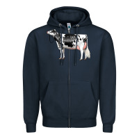 Navy Holstein Dairy Cow Zipper Hoodie - LillyAllenDesigns