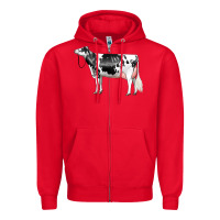 Red Holstein Dairy Cow Zipper Hoodie - LillyAllenDesigns
