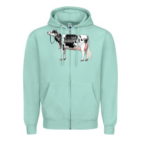 Seafoam Holstein Dairy Cow Zipper Hoodie - LillyAllenDesigns
