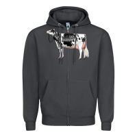 Smoke Holstein Dairy Cow Zipper Hoodie - LillyAllenDesigns