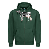 Sports Green Holstein Dairy Cow Zipper Hoodie - LillyAllenDesigns