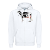 White Holstein Dairy Cow Zipper Hoodie - LillyAllenDesigns