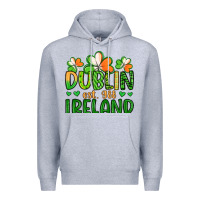 Heather Grey dublin ireland st patrick s day Premium Hoodie - Artiststas
