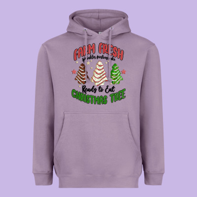 Farm Fresh Christmas Tree Heavyweight Hoodie Designed By Maliassmallbusiness