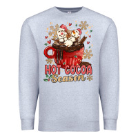 Heather Grey hot cocoa season Premium Sweatshirt - MaliasSmallBusiness
