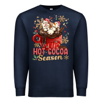 Navy hot cocoa season Premium Sweatshirt - MaliasSmallBusiness