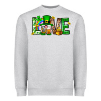 Heather Grey Love st. patricks day Heavyweight Sweatshirt - Neo Western