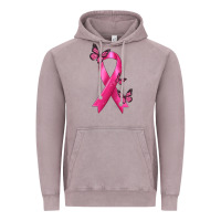 Vintage Zinc Breast Cancer Ribbon with Butterfly Vintage Hoodie - texasbilliewilder