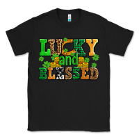Black lucky and blessed with coins and shamrocks Classic Tee - AdoDesignShop