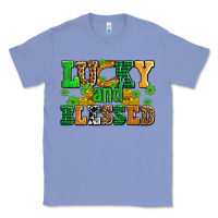Colony Blue lucky and blessed with coins and shamrocks Classic Tee - AdoDesignShop