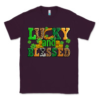 Plum lucky and blessed with coins and shamrocks Classic Tee - AdoDesignShop