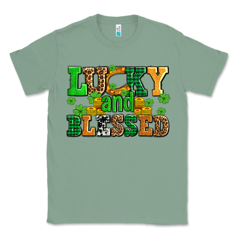 Lucky And Blessed With Coins And Shamrocks Classic Tee by AdoDesignShop | Teevron