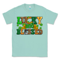 Seafoam lucky and blessed with coins and shamrocks Classic Tee - AdoDesignShop