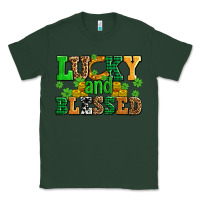 Sports Green lucky and blessed with coins and shamrocks Classic Tee - AdoDesignShop