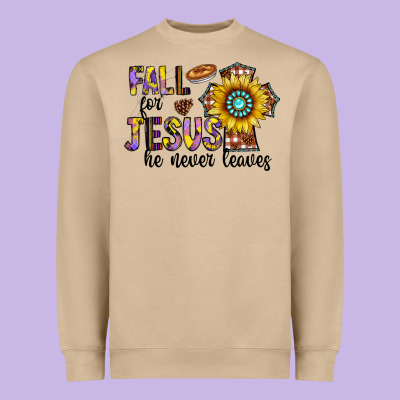 Fall For Jesus He Never Leaves Heavyweight Sweatshirt Designed By Cowhidedigitalart