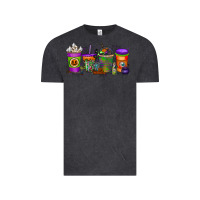 Vintage Black Halloween Coffee Drink Vintage Tee - RacoonDesign