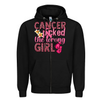 Black cancer picked the wrong girl Zipper Hoodie - NancyCooperArtShop