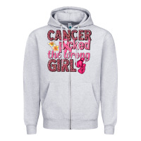 Heather Grey cancer picked the wrong girl Zipper Hoodie - NancyCooperArtShop