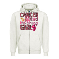 Oatmeal Heather cancer picked the wrong girl Zipper Hoodie - NancyCooperArtShop