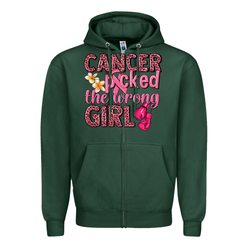 Cancer Picked The Wrong Girl Zipper Hoodie by NancyCooperArtShop | Teevron