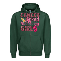Sports Green cancer picked the wrong girl Zipper Hoodie - NancyCooperArtShop