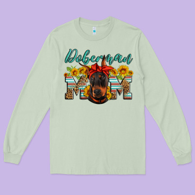 Doberman Mom Long Sleeve Tee Designed By Artiststas