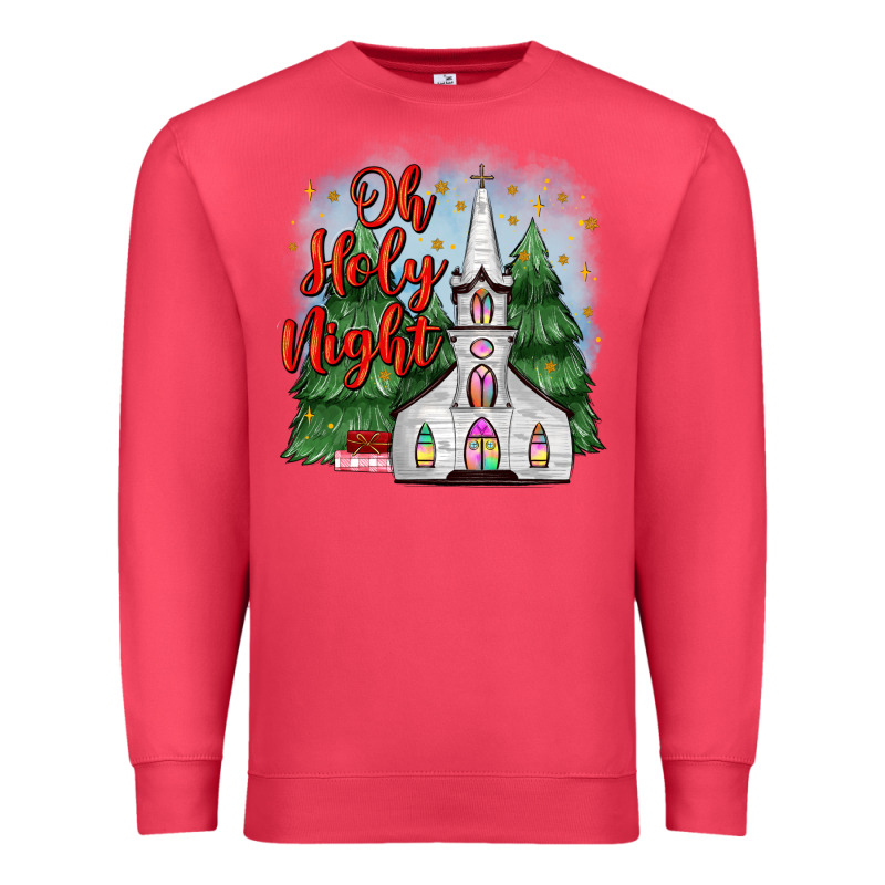 Christmas Church Oh Holy Night Premium Sweatshirt by MaliasSmallBusiness | Teevron